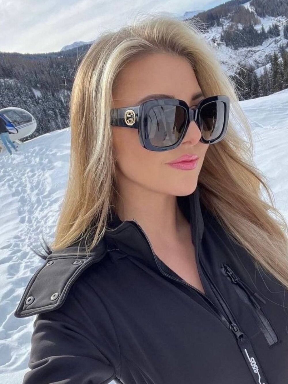 Gucci GG0141SN 001 Women Sunglasses Black Square Frame, Grey Lenses